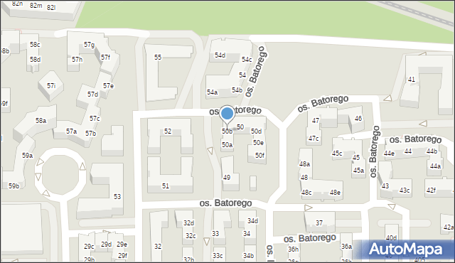 Poznań, Osiedle Stefana Batorego, 50b, mapa Poznania