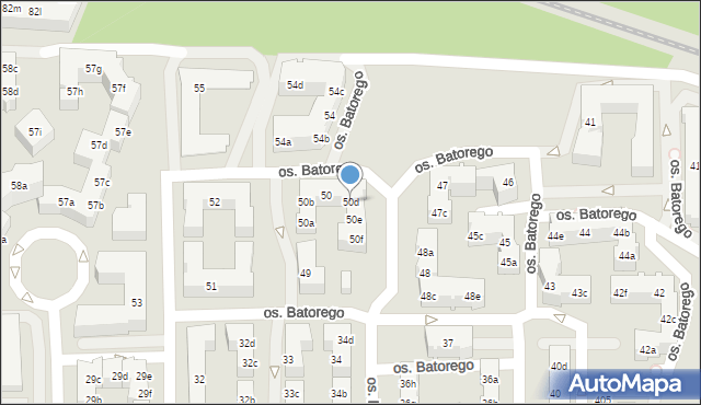 Poznań, Osiedle Stefana Batorego, 50d, mapa Poznania