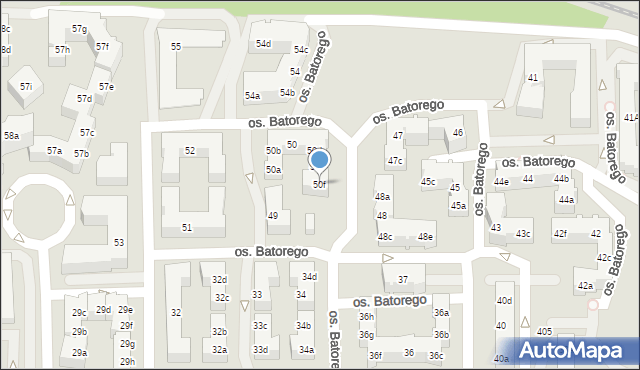 Poznań, Osiedle Stefana Batorego, 50f, mapa Poznania