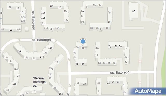 Poznań, Osiedle Stefana Batorego, 5a, mapa Poznania