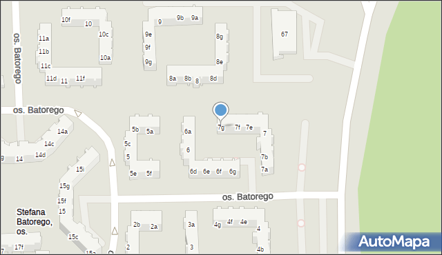 Poznań, Osiedle Stefana Batorego, 7g, mapa Poznania