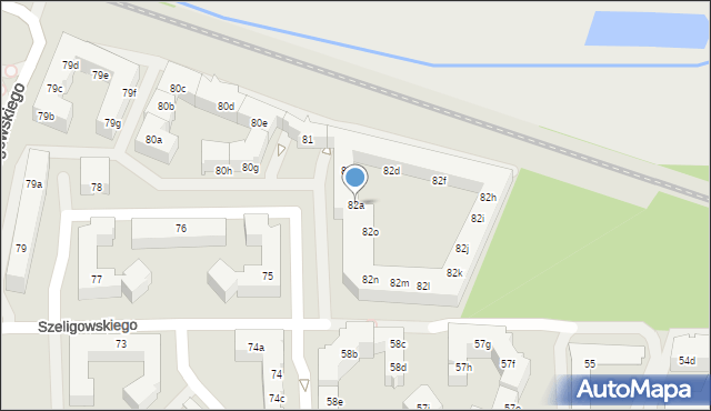 Poznań, Osiedle Stefana Batorego, 82a, mapa Poznania