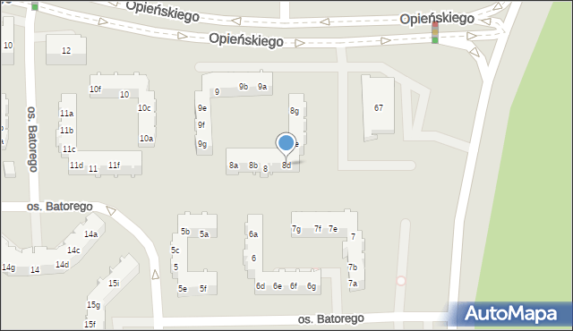 Poznań, Osiedle Stefana Batorego, 8d, mapa Poznania