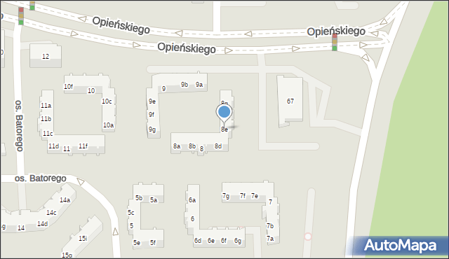 Poznań, Osiedle Stefana Batorego, 8e, mapa Poznania