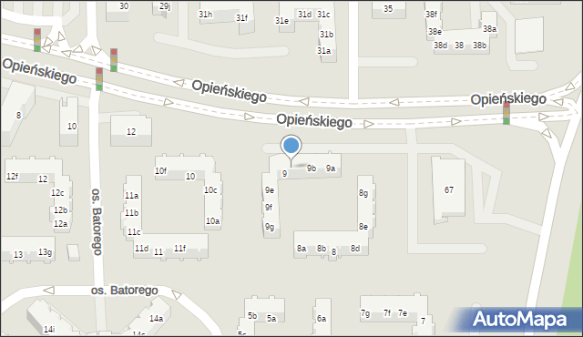 Poznań, Osiedle Stefana Batorego, 9c, mapa Poznania