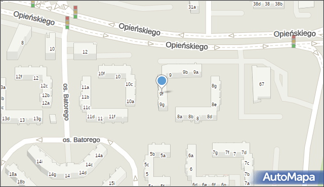 Poznań, Osiedle Stefana Batorego, 9f, mapa Poznania