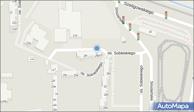 Poznań, Osiedle Króla Jana III Sobieskiego, 25d, mapa Poznania
