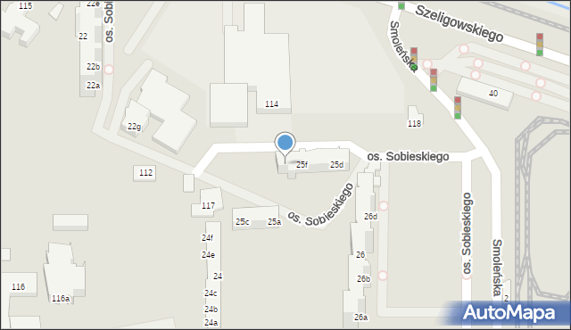 Poznań, Osiedle Króla Jana III Sobieskiego, 25g, mapa Poznania