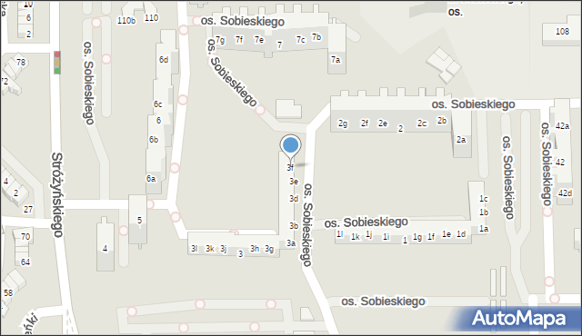 Poznań, Osiedle Króla Jana III Sobieskiego, 3f, mapa Poznania