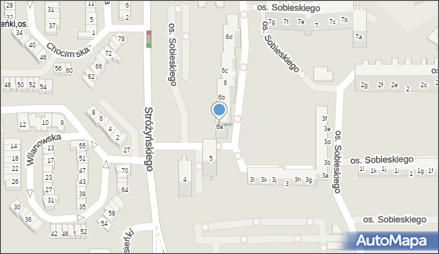 Poznań, Osiedle Króla Jana III Sobieskiego, 6a, mapa Poznania