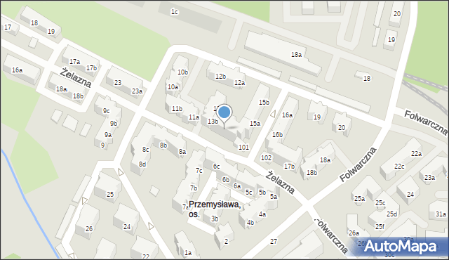 Poznań, Osiedle Przemysława, 14a, mapa Poznania