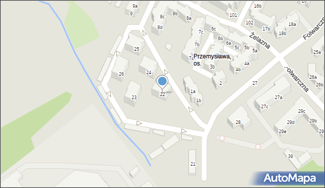 Poznań, Osiedle Przemysława, 22, mapa Poznania