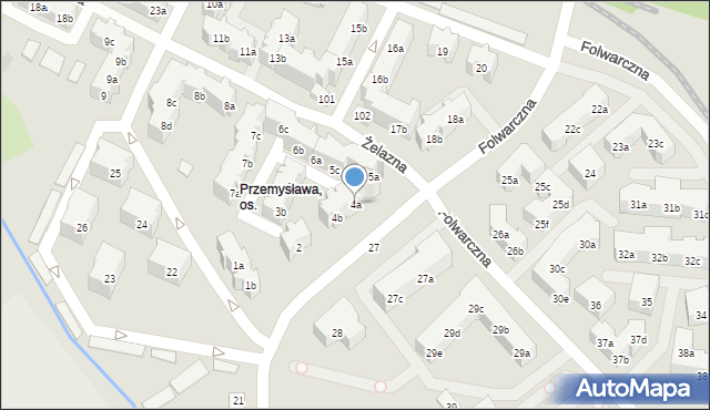 Poznań, Osiedle Przemysława, 4a, mapa Poznania