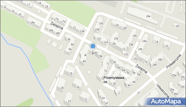 Poznań, Osiedle Przemysława, 8b, mapa Poznania