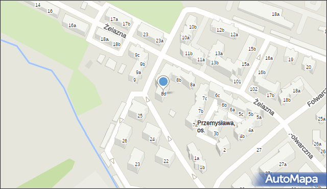 Poznań, Osiedle Przemysława, 8d, mapa Poznania
