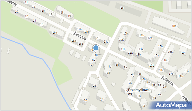 Poznań, Osiedle Przemysława, 9b, mapa Poznania