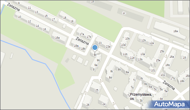 Poznań, Osiedle Przemysława, 9c, mapa Poznania