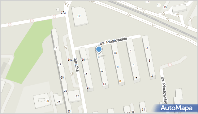 Poznań, Osiedle Piastowskie, 11, mapa Poznania