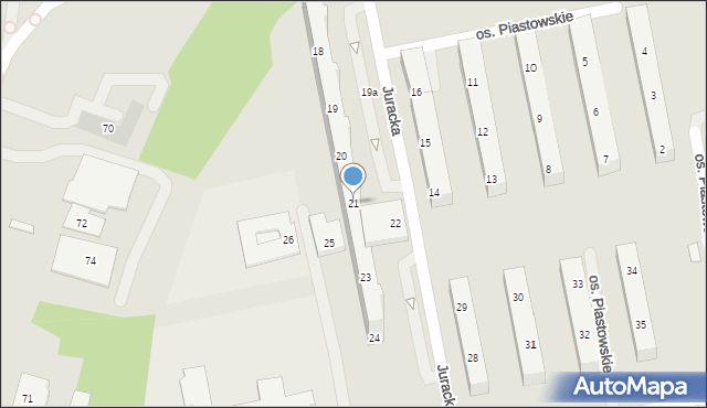 Poznań, Osiedle Piastowskie, 21, mapa Poznania
