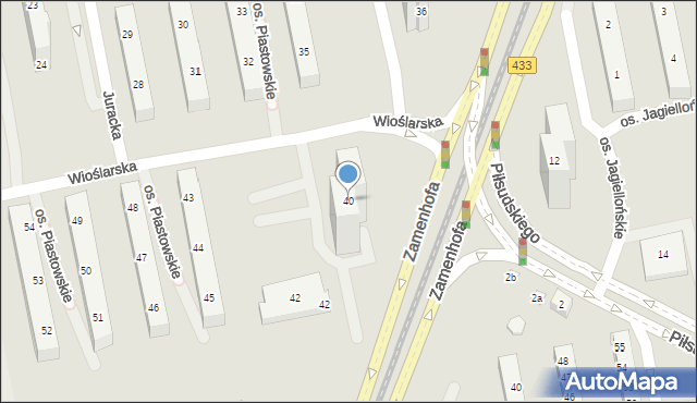 Poznań, Osiedle Piastowskie, 40, mapa Poznania