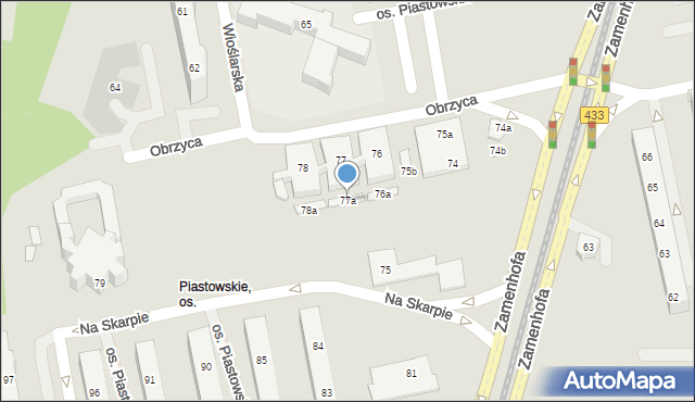 Poznań, Osiedle Piastowskie, 77a, mapa Poznania