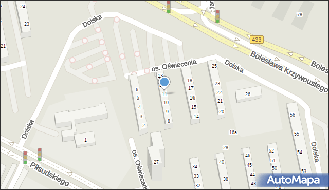 Poznań, Osiedle Oświecenia, 11, mapa Poznania