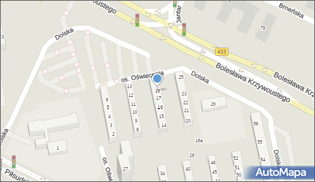 Poznań, Osiedle Oświecenia, 18, mapa Poznania