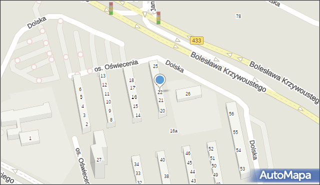 Poznań, Osiedle Oświecenia, 22, mapa Poznania