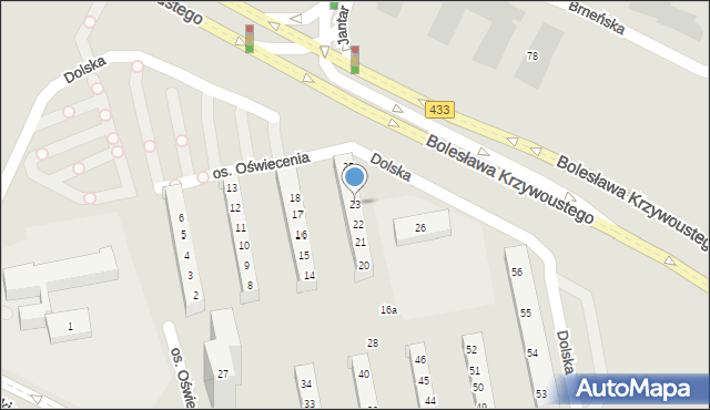 Poznań, Osiedle Oświecenia, 23, mapa Poznania