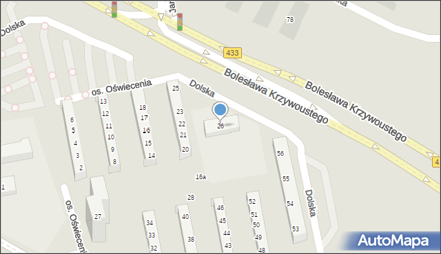 Poznań, Osiedle Oświecenia, 26, mapa Poznania