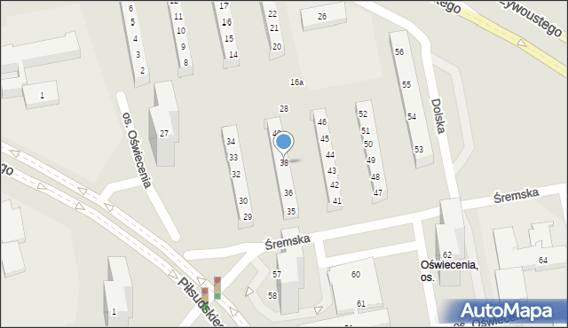 Poznań, Osiedle Oświecenia, 38, mapa Poznania