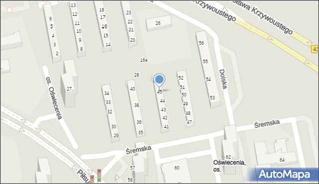 Poznań, Osiedle Oświecenia, 45, mapa Poznania