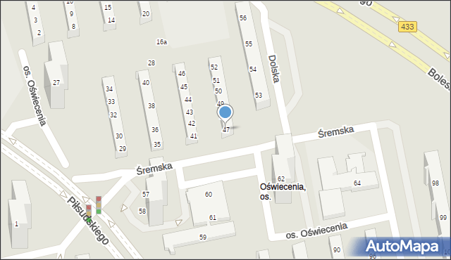 Poznań, Osiedle Oświecenia, 47, mapa Poznania