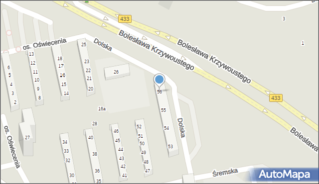 Poznań, Osiedle Oświecenia, 56, mapa Poznania