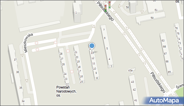 Poznań, Osiedle Powstań Narodowych, 13, mapa Poznania