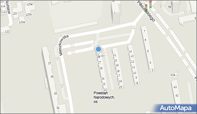 Poznań, Osiedle Powstań Narodowych, 28, mapa Poznania
