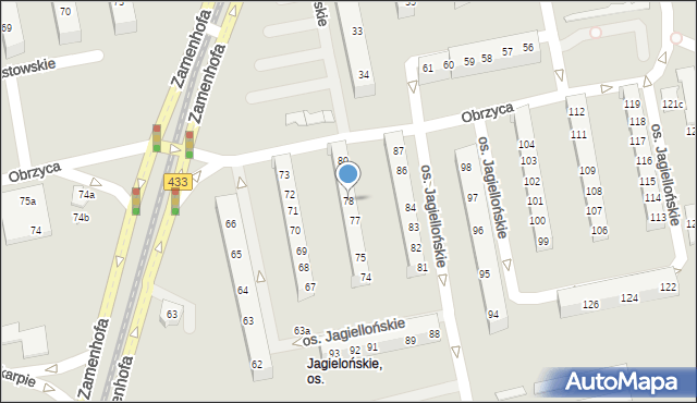 Poznań, Osiedle Jagiellońskie, 78, mapa Poznania