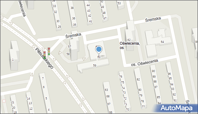 Poznań, Osiedle Oświecenia, 61, mapa Poznania