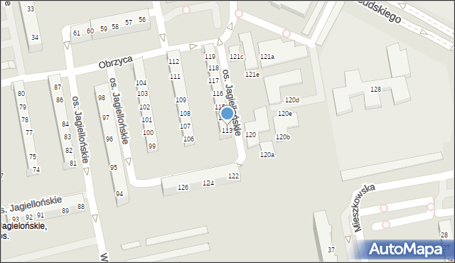 Poznań, Osiedle Jagiellońskie, 113, mapa Poznania