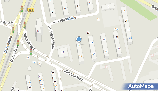 Poznań, Osiedle Jagiellońskie, 15, mapa Poznania