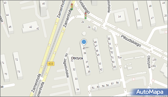 Poznań, Osiedle Jagiellońskie, 40, mapa Poznania