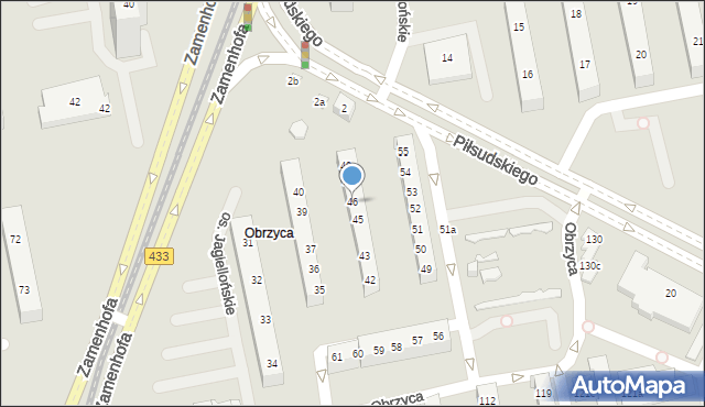 Poznań, Osiedle Jagiellońskie, 46, mapa Poznania