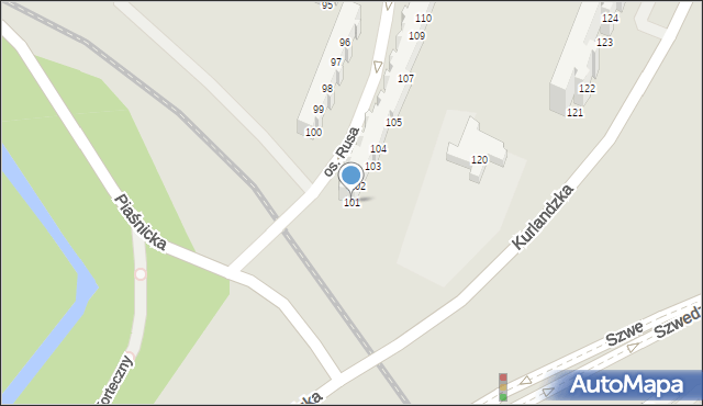 Poznań, Osiedle Rusa, 101, mapa Poznania
