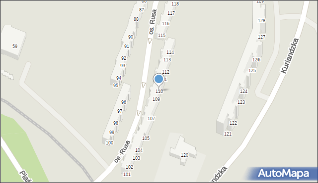 Poznań, Osiedle Rusa, 110, mapa Poznania