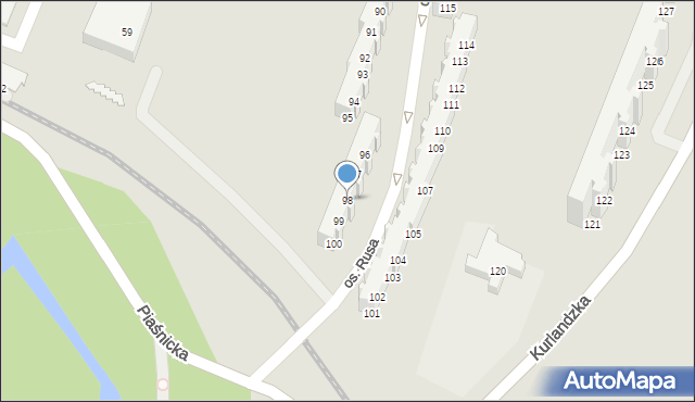 Poznań, Osiedle Rusa, 98, mapa Poznania