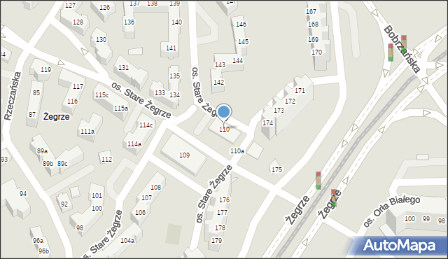 Poznań, Osiedle Stare Żegrze, 110, mapa Poznania