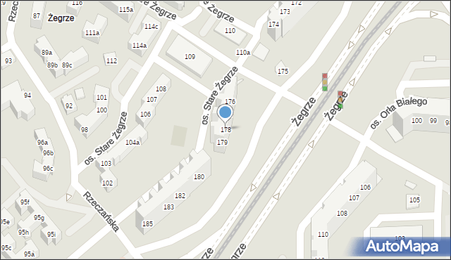 Poznań, Osiedle Stare Żegrze, 178, mapa Poznania