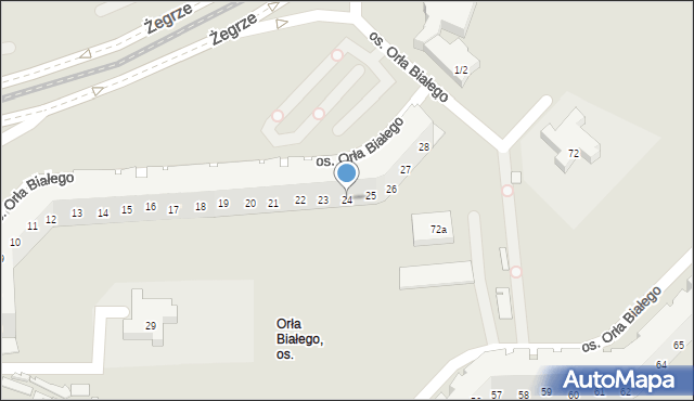 Poznań, Osiedle Orła Białego, 24, mapa Poznania