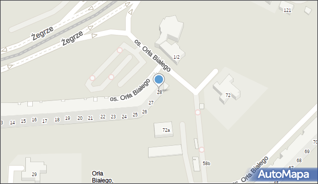 Poznań, Osiedle Orła Białego, 28, mapa Poznania