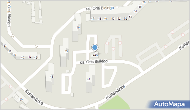 Poznań, Osiedle Orła Białego, 44A, mapa Poznania